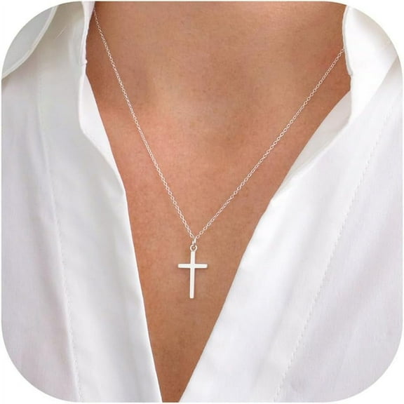 Cross Necklace For Women - 18K Gold Plated Cross Necklace Dainty Gold Cross Necklace Tiny Sideway Cross Choker Necklace Gold Cross Necklaces For Women Gold Jewelry For Women Gifts[o2246]