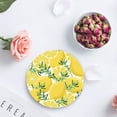 thumbnail image 4 of FMSHPON Lemon Set of 4 Round Coaster for Drinks, Absorbent Ceramic Stone Coasters Cup Mat with Cork Base for Home Kitchen Room Coffee Table Bar Decor, 4 of 6