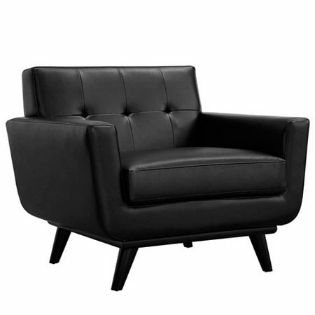 Engage Bonded Leather Armchair Black - Modway