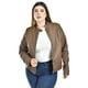thumbnail image 1 of Chamarra estilo biker Roman Fashion /Tallas Extras, 7370 (Cafe) cafe 42, 1 of 6