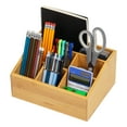thumbnail image 4 of Mind Reader Desktop Organizer, 7-compartment, Office Essentials, Modern, Office, Bamboo, 9.25"L x 7.25"W x 4.5"H, Brown, 4 of 4