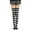 Gray + Black, variant on Eosunjian Sweet Women Stripe Thigh High Over The Knee Stockings Stretch Long Cosplay Socks