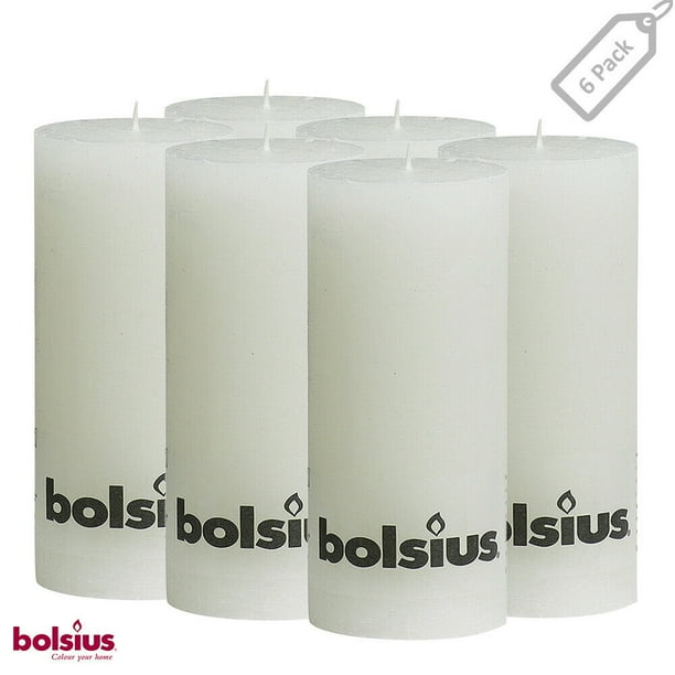 Bolsius 2.75 X 7.5" White Rustic Pillar Unscented Candles Large Non