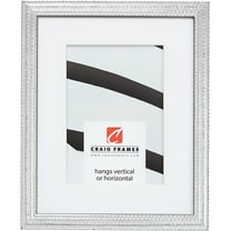 Craig Frames Farnsworth, 24x32 inch Picture Frame Matted for a 20x28 Photo, Silver