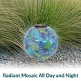 thumbnail image 3 of Sunnydaze Azul Terra 10" Crackled Glass Outdoor Gazing Globe with Solar Light (2 Count), 3 of 10