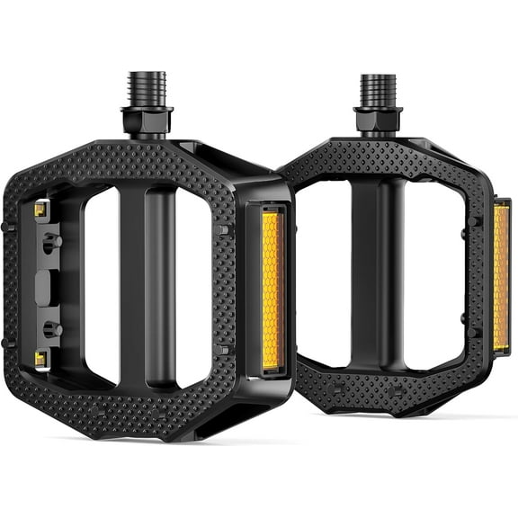HENMI Bike Pedals,Fits Most Adult Bikes,9/16" Bicycle Pedals with Reflective Strips, Bike Pedal Replacement,Fits Most Adult Road EBike MTB Bicycles for Men and Women