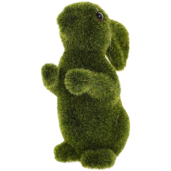 HONITANO 1Pack Easter Bunny Decoration Egg-Hugging Bunny Figurine Flocking Foam For Easter Celebration Garden Ornaments