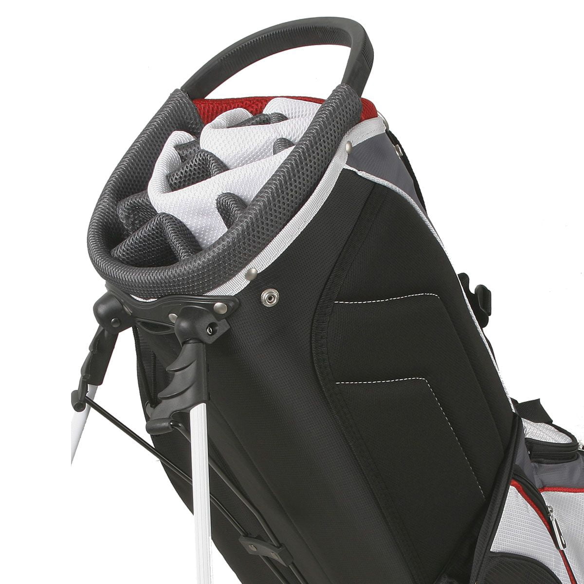 PowerBilt Golf Dunes Lightweight Dual Strap Stand Bag, Black/Red -