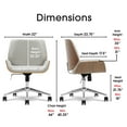 thumbnail image 2 of Elle Decor Ophelia Office Chair, Curved Bentwood Low-Back and Seat, Chrome Swivel Base, Woven Fabric, Gray, 2 of 9