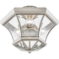 thumbnail image 6 of 3 Light Brushed Nickel Ceiling Light fixture with Clear Beveled Glass Shade, 6 of 6
