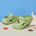 thumbnail image 5 of Clogs for Boys, Boys Garden Clogs with Cute Traffic Cars Charms Garden Clog Girls Non Slip Sandals Lightweight Slip-on Water Shoes Girls Boys Beach Pool Shower Slippers Summer Sandals Green 3233, 5 of 6