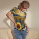 thumbnail image 3 of Fotbe Starry Sky Moon Sunflower Body de Mujer con Cuello Redondo y Mangas Cortas, Sin Mangas Ajustado, Suave, Cómodo y Básico-Large, 3 of 7
