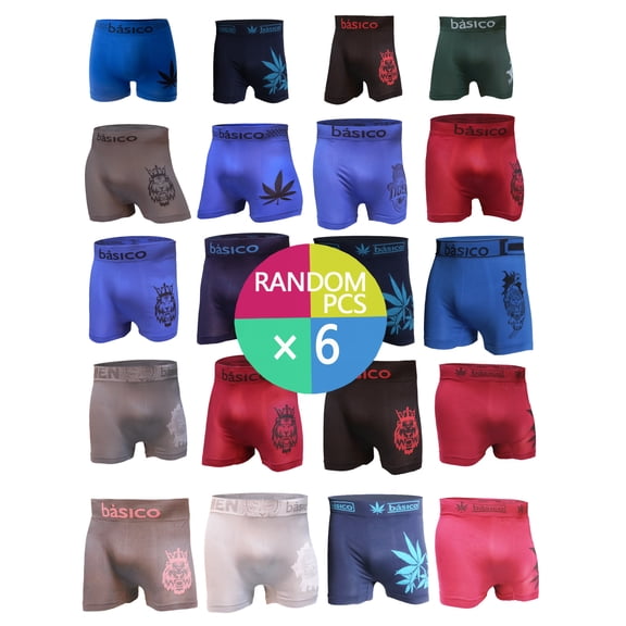 6pcs Men's Stretch Boxer Shorts - Daily Casual Randomly Printed Underwear Set