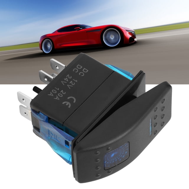 Interruptor de Balancín a Prueba de Agua, Alternativa de Balancín de Bote Azul Retroiluminado para Camiones Suv de Yates de Vehículos de 12-24V