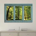 thumbnail image 2 of wall26 - Vintage Teal Window Looking Out Into a Green Forest and Sun Rays Peeking Through - Canvas Art Home Art - 24x36 inches, 2 of 4