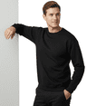 thumbnail image 3 of Gildan Mens Heavy Blend Crewneck Sweatshirt Soft Fleece Sweater 8oz 50/50 Cotton/Polyester, Black L, 3 of 5