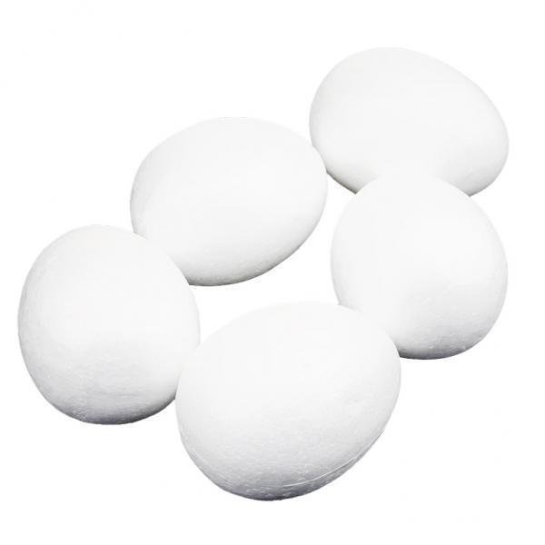 Paquete de 3-15 huevos de espuma de poliestireno para manualidades, 5/10/50 Uds., color blanco, 10cm Sunnimix Huevo de Pascua de Espuma