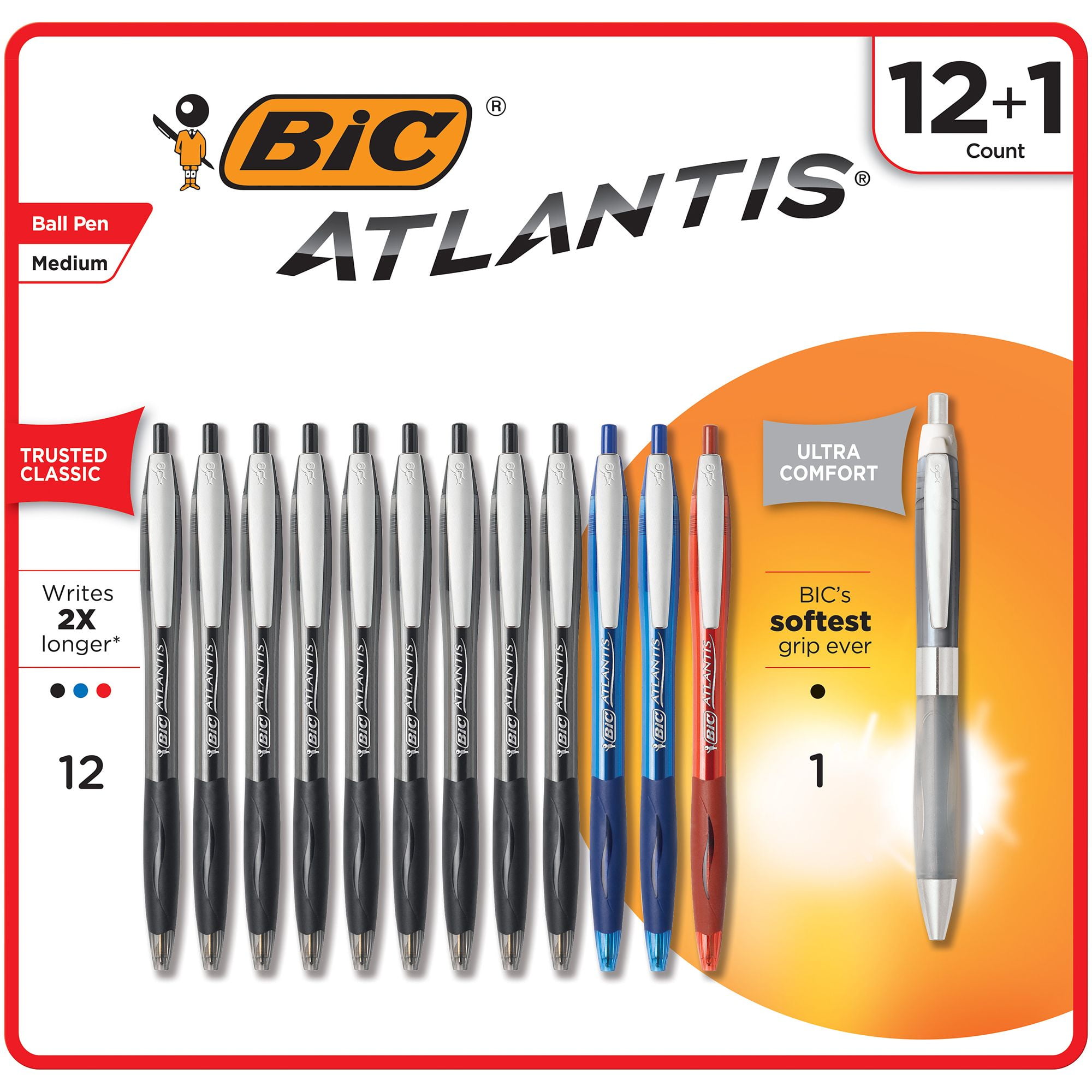 Product of BIC Atlantis Original Ball Pen, 12 ct. + BIC Atlantis Ultra