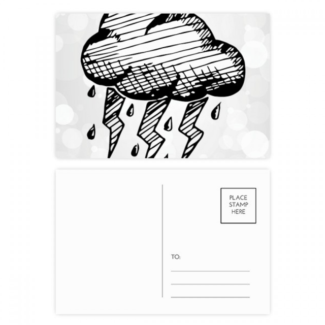 Lightning nublado patron pintado a mano Set cumpleaños gracias tarjeta postal correo lado 20pcs