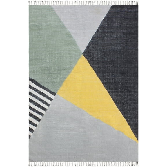 Casavani Pure Cotton Handmade Entrance Rug, Yellow 2x3 ft
