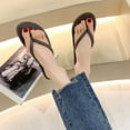 thumbnail image 7 of XIMIN Vegan Leather Flip Flops for Women Footwear - Memory Foam Flats Sandals for Women 2025 - Lightweight Sandals Summer Beach Essentials Slides (8, Black), 7 of 7