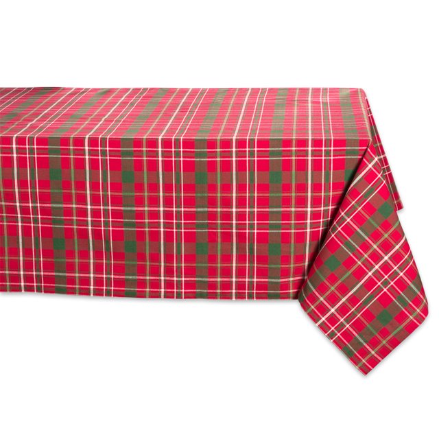 Mantel DII Escocés de Acebo a Cuadros 132x132 cm Rojo y Verde
