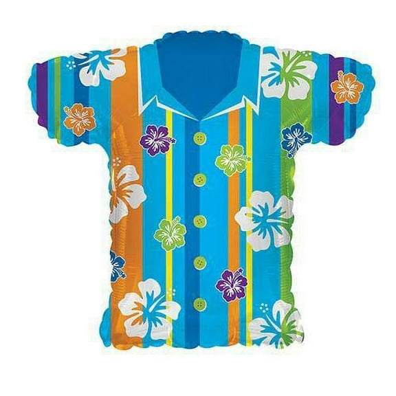 Blue Hawaii Luau Shirt Shape Balloon Pack of 2