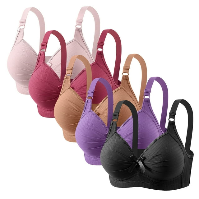 5 Pack Bras for Women No Underwire Push Up Wireless Bra Seamless Bras Full Coverage Bralettes Lift Everyday Bras Plus Size