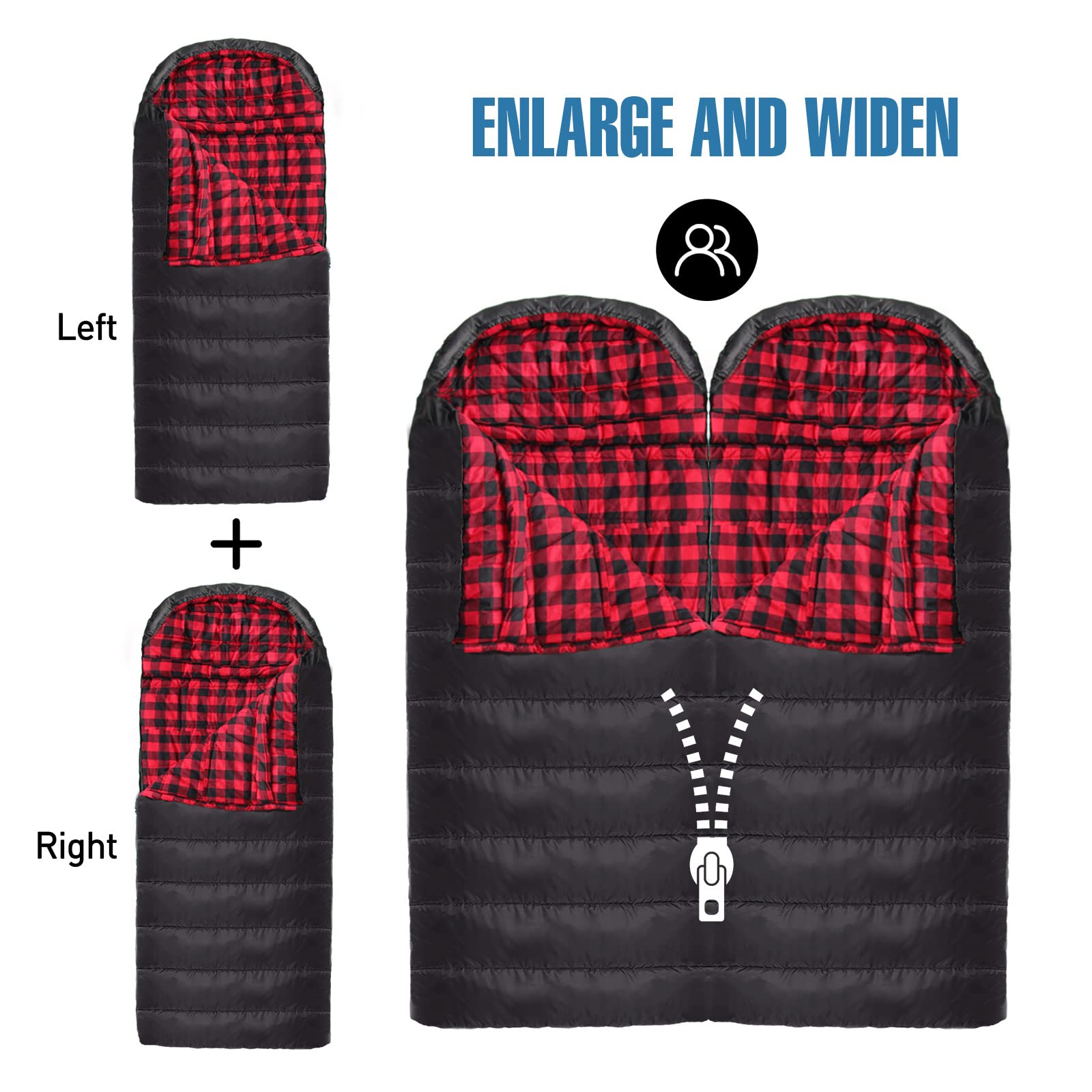 Lanthour 0° XXL Winter Sleeping Bag with Pillow and Sack photo 7