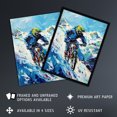 thumbnail image 2 of Artery8 Snow Mountain Biker Snowbike Race Sport Painting Living Room Art Print Framed Poster Wall Decor 12x16 inch, 2 of 3