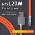 thumbnail image 2 of USB C Cable Charging Cable 1 m 6A Fast Charging Cable LED Indicator Light Type C Charge Cable Upgraded Tensile Strength Orange 1 meter, 2 of 4