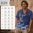 thumbnail image 4 of FOR U DESIGNS Blue Tree Leaf Print Matchable Couple Outfits Linen-Like Button Down Shirt or Sleeveless Dress with Pockets for Parties Wedding Date, 4 of 7