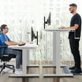 thumbnail image 3 of Gymax Bureau Assis-Debout 48 Pieds' Poste de Travail Réglable avec Manivelle Blanc, 3 of 10