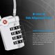 thumbnail image 2 of Luggage Locks, 2 Packs, 4-Digit Combination Lock Security Padlock Travel Lock, with 14cm Flexible Cable for Suitcase Luggage Backpack(Sliver), 2 of 5