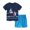 Dark Blue, variant on Summer Outfits for Little Boys Casual Crew Neck T Shirt and Shorts Sets Size ,Blue