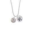 thumbnail image 2 of Delight Jewelry Silvertone Raphael Angel in Rope Wreath Silvertone Script Initial Disc - R - Charm Necklace, 20"+3", 2 of 4