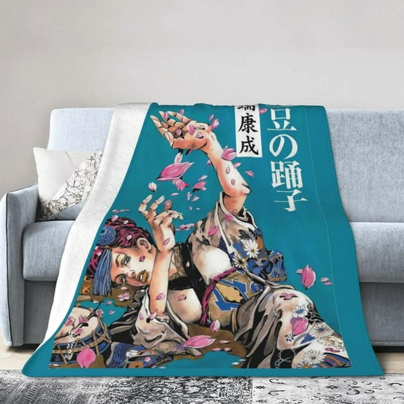 Blanket JoJo's Bizarre Adventure Soft and Comfortable Warm Fleece Throw Blankets Yoga Blankets Beach Blanket Picnic Blankets Gift for Dorm Room Office Decor Sofa Bed Camping Travel All Season 50"x40"