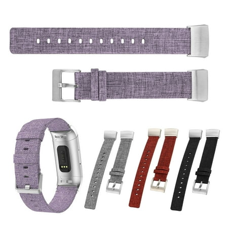 Fabric Strap Band Replacement Watch Band, Adjustable Canvas Bracelet Wrist Strap Woven Fabric Strap Loop Compatible with Fitbit Charge 3 ()