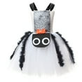thumbnail image 2 of IBTOM CASTLE Kids Girls Halloween Witch Costume Spider Ruffle Tulle Dress Spaghetti Straps Cosplay Dress up 8-9 Years White, 2 of 7