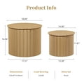 thumbnail image 4 of Wirrytor Round Coffee Table Sets 2 Pieces, Wood Fluted Coffee Table with Storage, for Living Room Bedroom, Apartment(Nature), 4 of 10