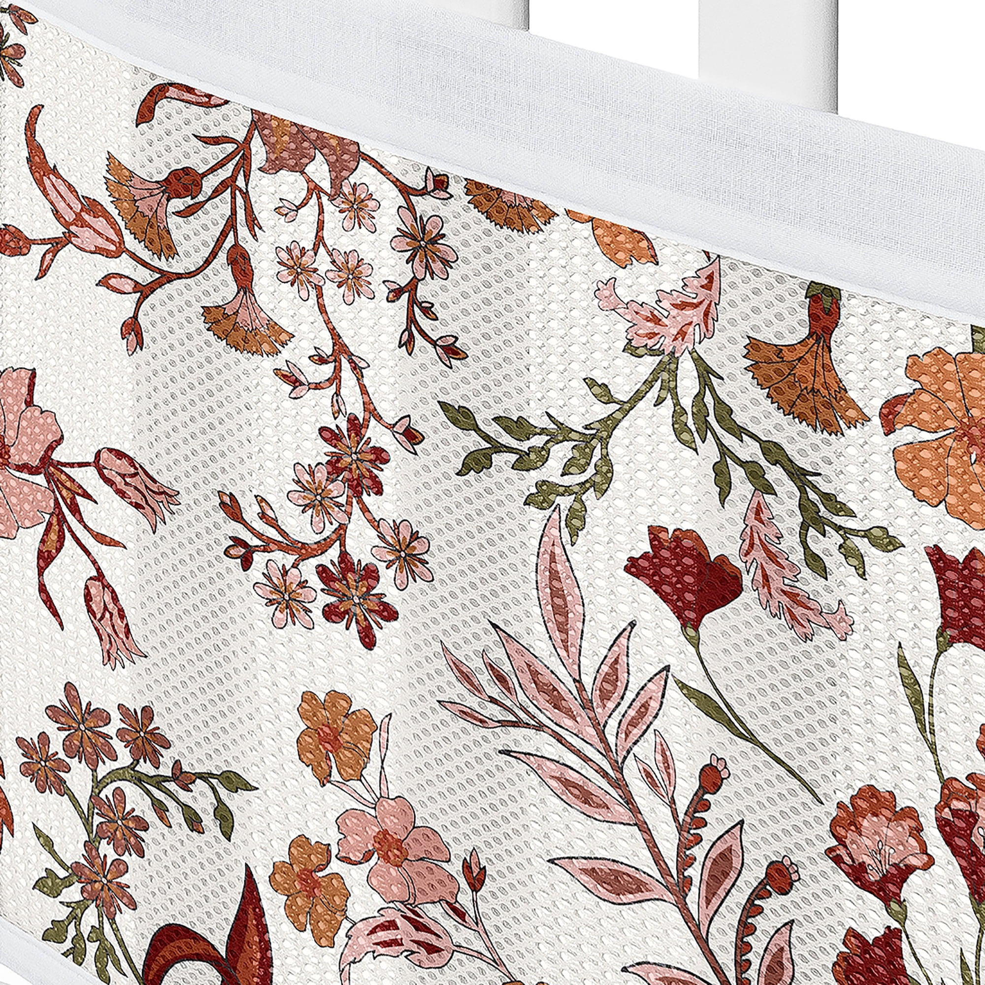 Sweet Jojo Designs + BreathableBaby Boho Floral Wildflower Orange and Ivory Breathable Mesh Crib Liner Pad