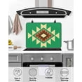 thumbnail image 5 of nqOlkjepod Large Induction Cooktop Protector Mat 31"x24", Green Brown Boho Stove Top Covers for Electric Stove, Country Simple Abstract Ethnic Geometric Stove Burner Cover Mats Stove Cover, 5 of 8