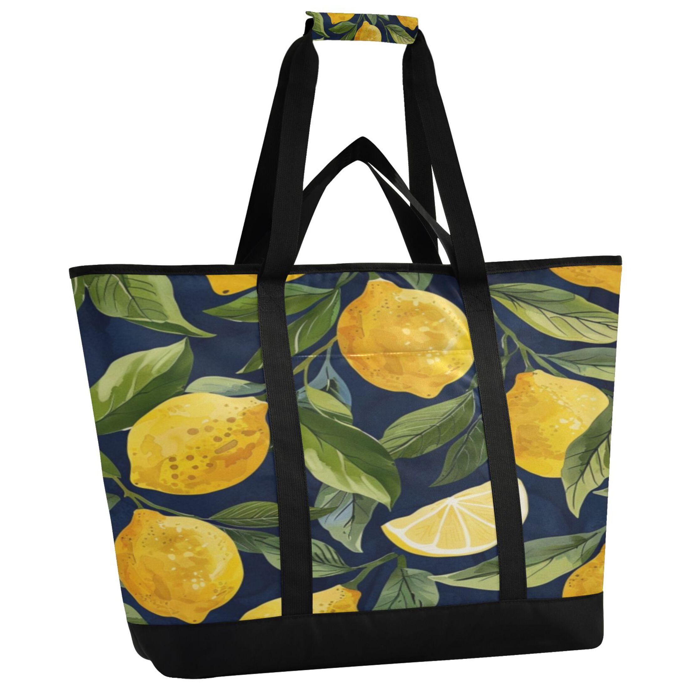 Large Hand-held Ice Pack Picnic Bag Insulation and Refrigeration Suitable for Shopping Picnics and Camping Cartoon Yellow Lemon