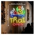 thumbnail image 3 of Letrero De Neón Thai Food Open, Ideal Para Decoración De Pared De Cocina Y Restaurante, Con Luz Regulable De 42cmx52cm, 3 of 6