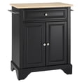 thumbnail image 1 of Pemberly Row Natural Wood Top Portable Kitchen Island in Black, 1 of 7