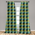 thumbnail image 5 of Ambesonne Abstract Curtains, Retro Rounds Illustration, Pair of 28"x95", Multicolor, 5 of 5
