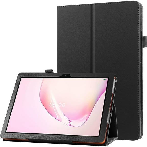 zukof Folio Stand Case for onn. 10.1" Tablet (2024 Model) - Lightweight Folding Slim PU Leather Protective Cover (Black)