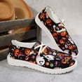 thumbnail image 5 of YLYL Halloween Women's Canvas Sneakers Skeleton Pumpkin Printed Low Top Lace up Fashion Casual Slip-On Walking Shoes, 5 of 9