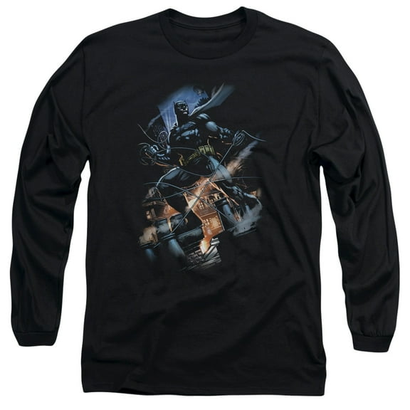 Batman Gotham Knight Long Sleeve Adult 18/1 T-Shirt Black