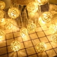thumbnail image 3 of 10 Lights, Natural Rattan String Lights, Battery Powered for Patio, Wedding, Garden and Party, 3 of 5